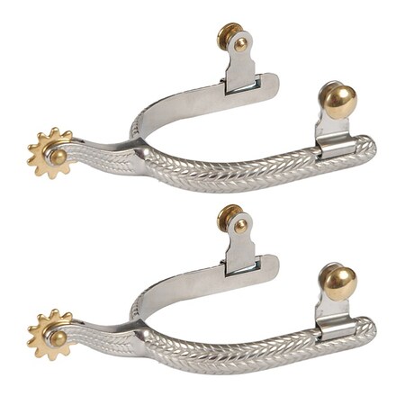 Jacks Imports Stainless Steel Basket Weave Spurs 11075